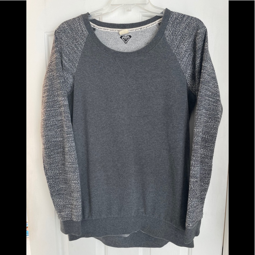 Roxy Gray Marled Crewneck Sweatshirt M